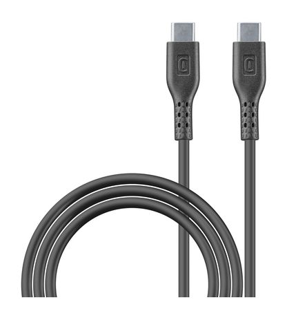 Cellular Line Power Data Cable Stecker Rundkabel USB C auf USB C bis 100 W 1,2 m  (Schwarz) f&uuml;r 16,99 Euro