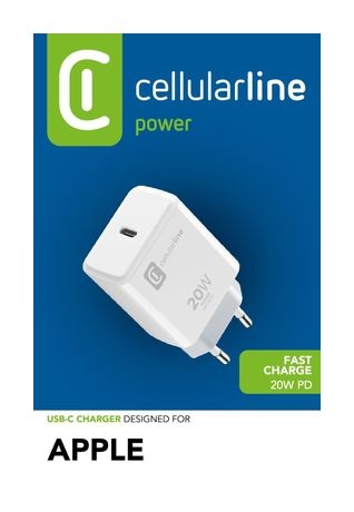 Cellular Line USB-C Charger 20W - iPhone 8 or later Netzladegerät USB-C 20 W zum Aufladen von iPhone 8 und späteren Modellen bei der höchsten Geschwindigkeit f&uuml;r 12,34 Euro
