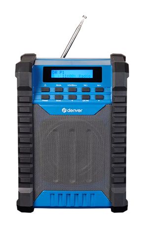 Denver WRD-60 Bluetooth DAB, DAB+, FM Radio Tragbar Spritzwassergeschützt IP54  (Schwarz, Blau) f&uuml;r 50,49 Euro