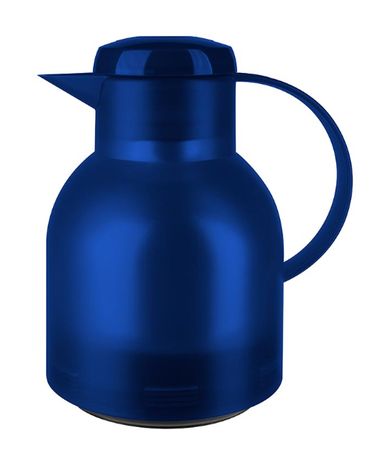 504231 SAMBA Quick Press Isolierkanne 1,0l Glas-Isolierkolben (Blau, Durchscheinend) 
