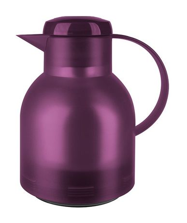 505490 SAMBA Quick Press Isolierkanne 1l Glas-Isolierkolben (Aubergine, Durchscheinend) 