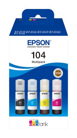 Epson 104 C13T00P640 originale Druckerpatronen Schwarz, Cyan, Magenta, Gelb 65 ml f&uuml;r 39,99 Euro