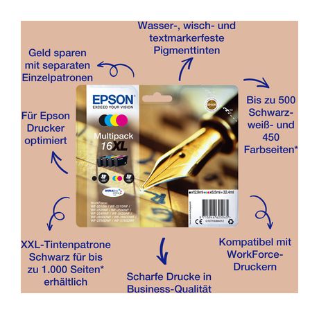 16XL C13T16324012 originale Druckerpatronen Cyan 6,5 ml 