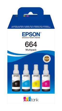 Epson 664 C13T664640 originale Druckerpatronen Schwarz, Cyan, Magenta, Gelb 70 ml f&uuml;r 39,99 Euro