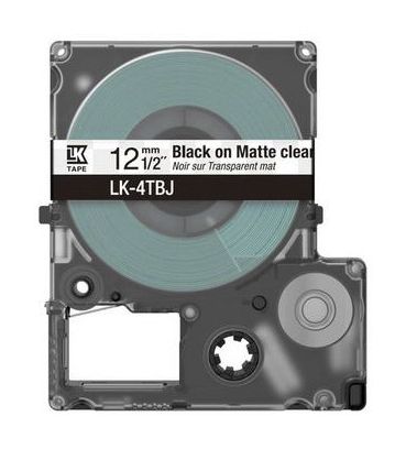 Epson Matte Tape – Clear/Black 12mm(8m) – LK-4TBJ f&uuml;r 7,48 Euro