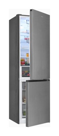 Exquisit KGC380-115-NF-040C 264 l / 113 l Kühl-Gefrierkombi freistehend NoFrost 68 kWh Jahr  (Edelstahl) f&uuml;r 658,00 Euro