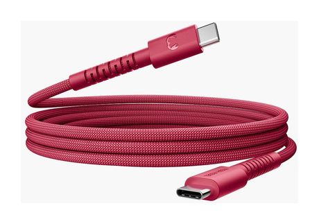 FlexWave Stecker Rundkabel USB C auf USB C bis 100 W 2 m  (Rot) 