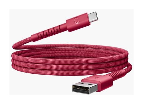 FlexWave Stecker Rundkabel USB A auf USB C bis 18 W 2 m  (Rot) 