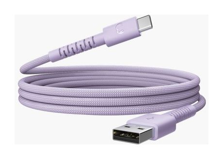 FlexWave Stecker Rundkabel USB A auf USB C bis 18 W 2 m  (Lila) 
