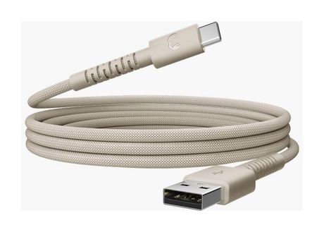 FlexWave Stecker Rundkabel USB A auf USB C bis 18 W 2 m  (Beige) 