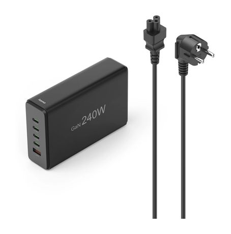 00201977 Schnellladegerät, 4xUSB-C, 1xUSB-A, PD, max. 240 W 