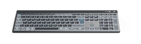 Hama 173068 WK-750 LED Heimbüro Tastatur Bluetooth 2.4 GHz (Anthrazit, Schwarz, Blau) f&uuml;r 69,99 Euro