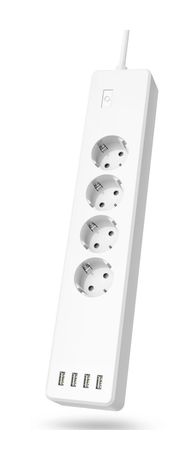 Hama 176628 Smarte WLAN-Steckdosenleiste einzeln schaltbar 4x USB 4-fach 1,7 m  (Weiß) f&uuml;r 49,99 Euro
