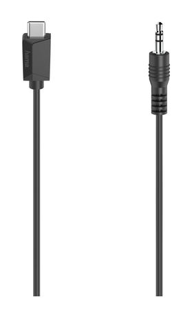 200729 Audio-Kabel Stecker 3,5 mm Klinke auf USB C 0,75 m  (Schwarz) 