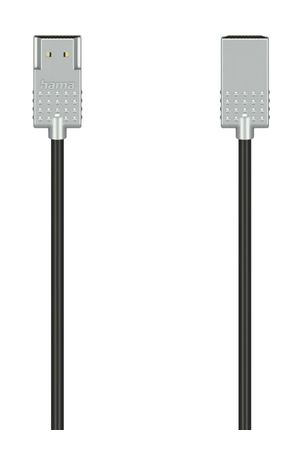 Hama 205074 Ultra-Slim 18 Gbit/s Stecker Gerade HDMI auf HDMI Typ A (Standard) 1 m  (Schwarz, Silber) f&uuml;r 16,99 Euro
