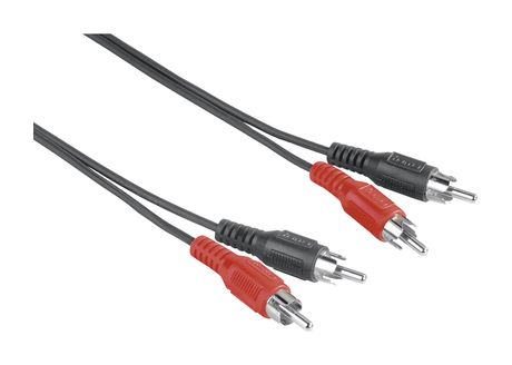 Hama 205086 Audio-Kabel Stecker 2x Cinch auf 2x Cinch 2,5 m  (Schwarz) f&uuml;r 5,99 Euro