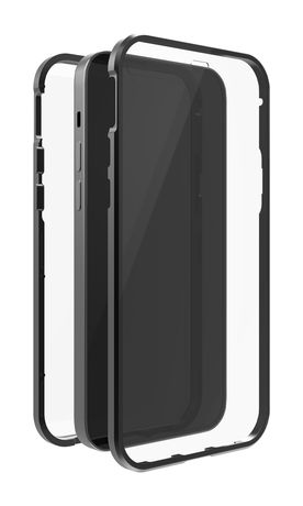 215154 360 Grad Glass Cover für iPhone 14 (Schwarz, Transparent) 