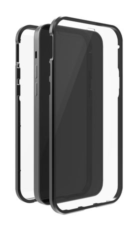 217008 360 Grad Glass Cover für iPhone 13 (Schwarz, Transparent) 