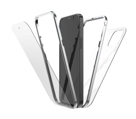 217009 360 Grad Glass Cover für iPhone 13  (Silber, Transparent) 