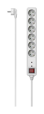 Hama 223155 Steckdosenleiste Überspannungsschutz Schalter 6-fach 3 m  (Weiß) f&uuml;r 26,99 Euro