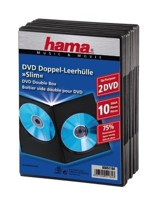 Hama DVD Slim Double-Box 10, Black f&uuml;r 9,49 Euro