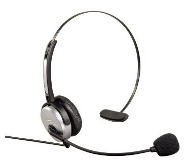 040625 Headset für schnurlose Telefone 2,5-mm-Klinke Kopfhörer Kabelgebunden (Schwarz, Silber) 