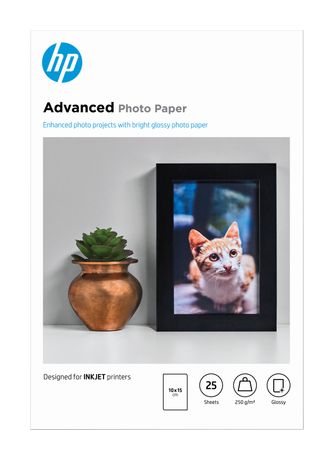Advanced Fotopapier glänzend, 250 g/m2, 10 x 15 cm (101 x 152 mm), 25 Blatt 