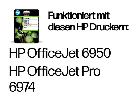 HP Nr.903 originale Druckerpatronen Schwarz, Cyan, Magenta, Gelb 12,4 ml 4,5 ml 300 Seiten f&uuml;r 66,99 Euro