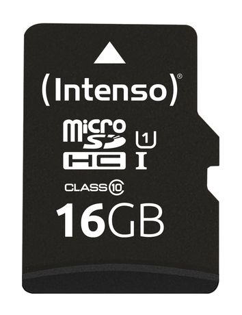 Intenso 3423470 MicroSDHC Speicherkarte 16 GB Class 1 (U1) Klasse 10 f&uuml;r 6,99 Euro