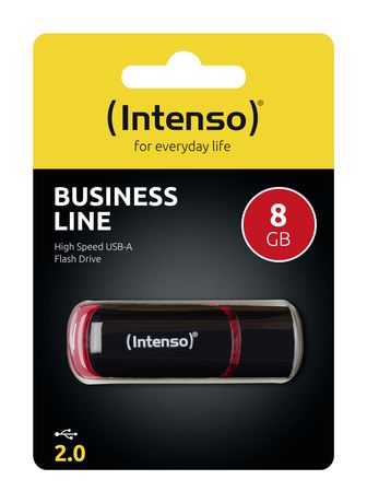 Business Line USB Typ-A Stick 8 GB  (Schwarz, Rot) 