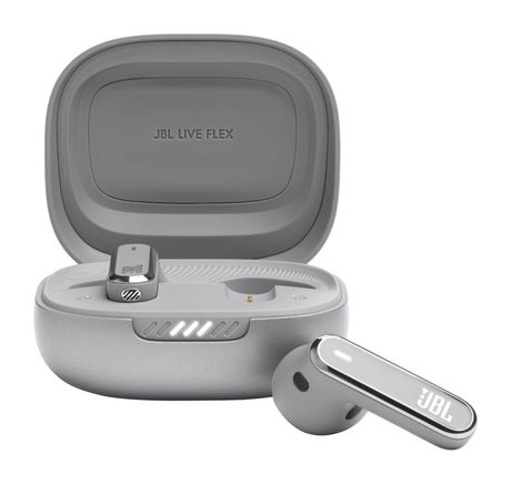 JBL Live Flex In-Ear Bluetooth Kopfhörer Kabellos TWS 40 h Laufzeit IP54  (Silber) f&uuml;r 114,99 Euro