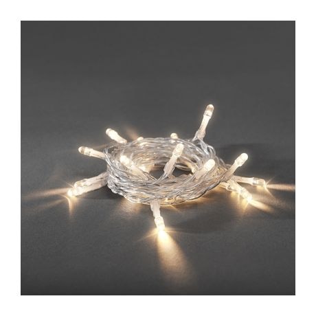 Konstsmide 1469-103 Mini-Lichterkette 30er batteriebetrieben LED 4350 mm Warmweiß Batterie  (Transparent) f&uuml;r 9,99 Euro