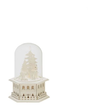 Konstsmide 3281-210 Holzsilhouette Rentiere LED 2600 K Batterie  (Weiß) f&uuml;r 17,50 Euro