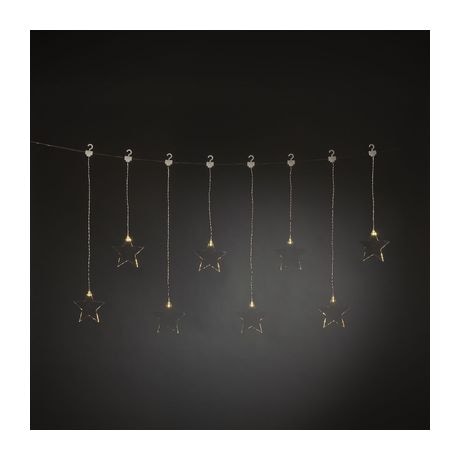 Konstsmide 4452-103 Lichtervorhang 8 Plexisterne LED 1050 mm Warmweiß AC  (Transparent) f&uuml;r 13,99 Euro
