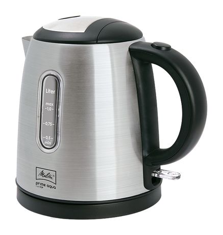Melitta 1018-03 Prime Aqua Mini 1,0 l Wasserkocher 2200 W  (Schwarz, Edelstahl) f&uuml;r 49,99 Euro
