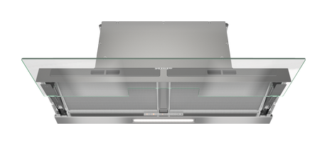 DAS4940 Abluft/Umluft Dunstabzugshaube/Esse Einbau 861 mm (Silber, Transparent) 