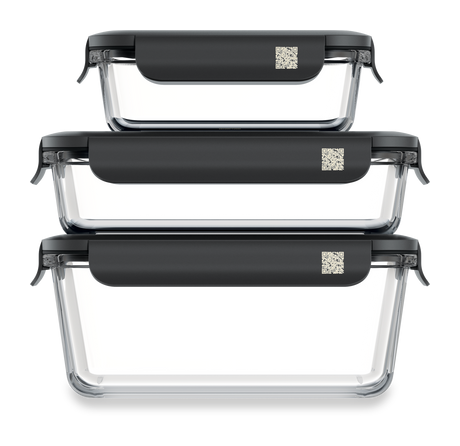 Miele GaLa-Set Gourmet-Box Set (3-teilig) Container Rechteckig 3 l Borosilikatglas (Schwarz, Transparent) f&uuml;r 40,99 Euro