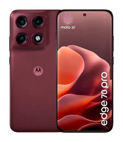 Motorola Edge 70 Pro 256 GB 5G Smartphone 17,2 cm (6.78") Android 50 MP Dreifach Kamera Dual Sim WiFi 6E (PANTONE Zinfandel) f&uuml;r 550,00 Euro