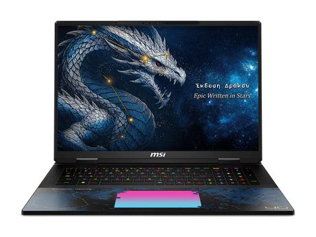 MSI Titan 18 HX Dragon Edition Draco Epic A2WJ-1218DE 4K Ultra HD Notebook 45,7 cm (18 Zoll) 3840 x 2400 Pixel 96 GB Ram 4 TB SSD Windows 11 Home Intel Core Ultra 9 max. 5,5 GHz NVIDIA GeForce RTX 5090 Laptop-GPU  (Schwarz) f&uuml;r 7.995,00 Euro