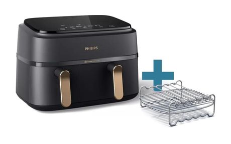 Philips Series 3000 NA352/04 Doppel Heißluftfritteuse 9 l 2750 W  (Schwarz, Kupfer) f&uuml;r 119,99 Euro