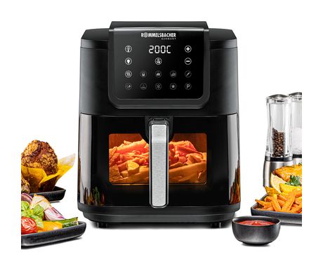 Rommelsbacher FRH1700XXL Heißluftfritteuse 8 l 1700 W  (Schwarz, Edelstahl) f&uuml;r 103,99 Euro