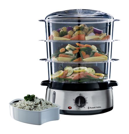 Russell Hobbs 19270-56 Cook Home Dampfgarer 800W 3 Dampgarbehälter Reisschale f&uuml;r 41,99 Euro