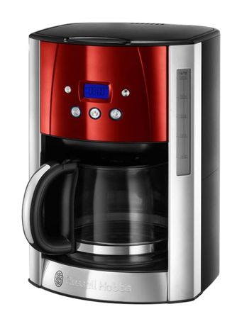 Russell Hobbs 23240-56 Luna 12 Tassen Filterkaffeemaschine 1,8 l (Schwarz, Rot, Silber) f&uuml;r 59,99 Euro