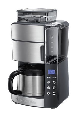 Russell Hobbs 25620-56 Grind and Brew 10 Tassen Filterkaffeemaschine 1,0 l  (Grau / Edelstahl) f&uuml;r 149,99 Euro