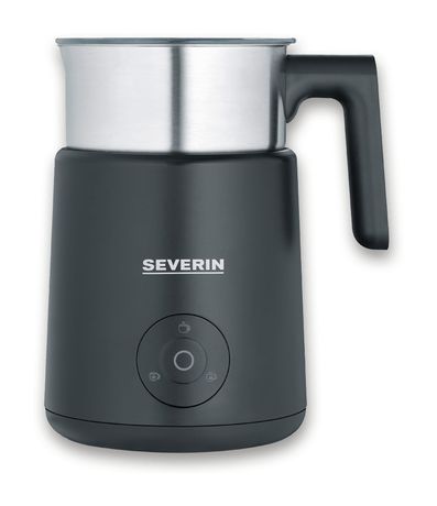 SM3579 Milchaufschäumer Handlicher elektrischer Milchaufschäumer ca. 220 ml (Schwarz, Gebürsteter Stahl, Silber) 