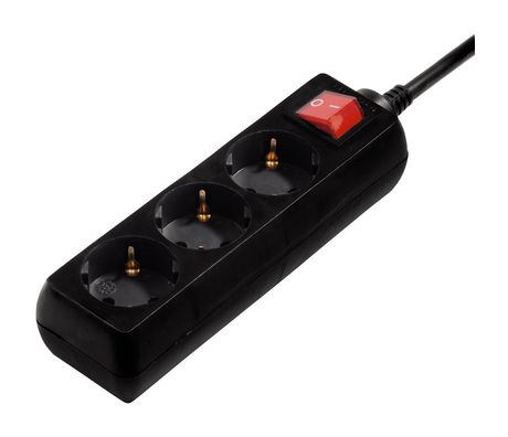 Hama 108816 Steckdosenleiste mit Schalter 3-fach 3 m  (Schwarz) f&uuml;r 9,99 Euro