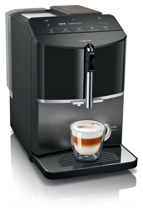 Siemens EQ300 TF303E07 Kaffeevollautomat 15 bar 1,4 l 250 g (Schwarz,  Metallisch, Silber) von expert Technomarkt