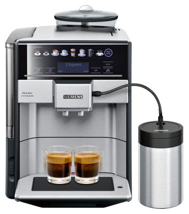 Siemens EQ.6 TE657F03DE plus extraKlasse Kaffeevollautomat 1,7 l 300 g AutoClean (Schwarz, Edelstahl) für 749,99 Euro