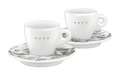 ECSC01 Cappuccino-Tassen 2er Set Tasse  (Weiß/Grün) 