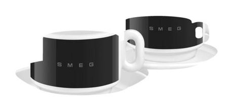 ECSF01BL Espresso-Tassen 2er Set Tasse  (Weiß/Schwarz) 